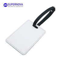 Nouvelle Arrivée Personnalisé En Cuir PU Transfert De Chaleur Étiquette De Bagage vierge avec Fente Sublimation Titulaire De La Carte Vierge