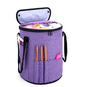 Sac de tricot portable avec plusieurs poches, organisateur spécialisé pour le rangement du fil et des fournitures de crochet - Product Image 5
