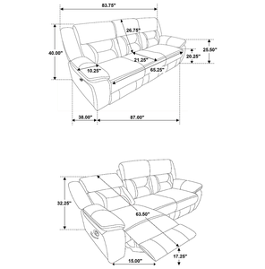 Ensemble de canapés convertibles carrés Chesterfield marron, rembourrés, avec accoudoirs à coussinets, pour appartement - Product Image 2