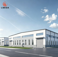 Nave para Ganado de Acero Galvanizado, Cobertizo para Ganado, Estructura de Acero Industrial Prefabricada Resistente al Viento