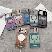 Nouvelle arrivée, étui de téléphone portable antichoc avec anneau magnétique de couleur unie pour 16 17 Pro Max, PC+PU cuir, protection de l'appareil photo