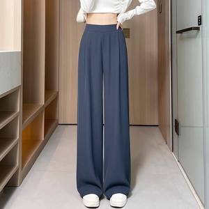 Pantaloni Donna 2026 Personalizzati a Gamba Larga, Sottili Estivi, Sciolti a Gamba Dritta, Vita Alta, Drappeggiati, Casual, Moda Primavera - Product Image 4
