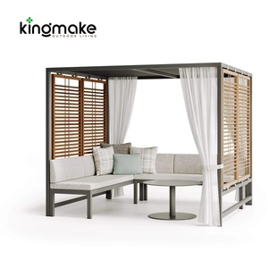 Meubles d'extérieur, chaise longue <span class=keywords><strong>de</strong></span> piscine, lit <span class=keywords><strong>de</strong></span> soleil <span class=keywords><strong>de</strong></span> patio, double chaise longue <span class=keywords><strong>avec</strong></span> couverture d'ombrage, lit <span class=keywords><strong>de</strong></span> jour <span class=keywords><strong>de</strong></span> <span class=keywords><strong>jardin</strong></span>, lit <span class=keywords><strong>de</strong></span> soleil en tissu d'aluminium, cabane d'extérieur - Product Image 1