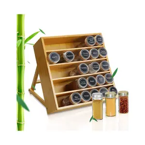 5 Layer Bamboo Spice Rack Is An Ideal Choice For Kitchen Counter Storage