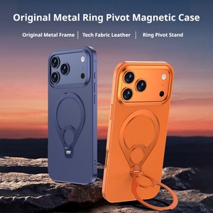 Original feel metal anti drop border suitable for Apple 17ProMax <b>phone</b> case 17pm bracket case 17pro anti fingerprint <b>phone</b> case - Product Image 1