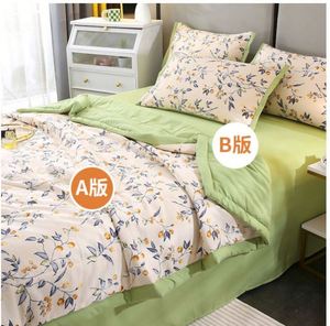 Hot Sale High King Size 4 Pcs All-Season Double-Sided 300tc Modern <b>Quilt</b> Washed Brushed Fabric Embroidery Bedding Set - Product Image 6