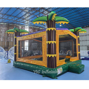 Château gonflable tropical pour enfants, structure de saut en forme de palmier, aire de jeux commerciale pour fêtes d'été - Product Image 3