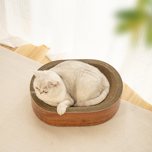 Lit-griffoir multifonctionnel pour chat, design intégré, durable, en carton anti-rayures, pour l'entretien des griffes et le repos du chat - Product Image 1