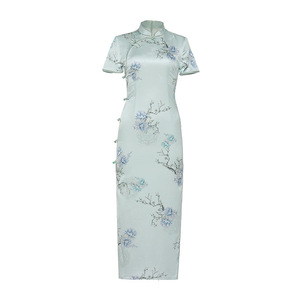 Vestidos largos elegantes de fiesta para mujer Qipao Jacquard bandera flor elegante diario chica mujeres señoras vestido <span class=keywords><strong>Cheongsam</strong></span> precio de fábrica - Product Image 1