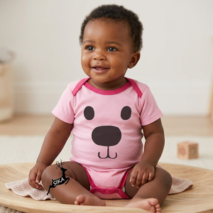 Body para Bebé de Fábrica Tirupur, Mono de Bambú y Algodón de Alta Calidad con Estampado Animal, Transpirable, Manga Corta, Cierre con Botones a Presión, Cuello en V - Product Image 1