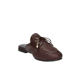 Marco Tozzi Women's Mules Brown 1 Cm Heel Size 40 Woven Leather Slip On - Product Image 4