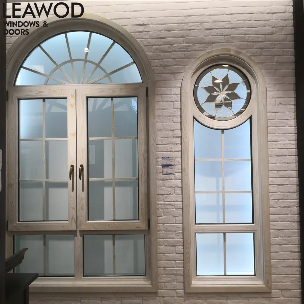Cina produttore di legno in alluminio finestre resistenti al calore doppio vetro taglio termico in alluminio vetro di sicurezza personalizzato finestra residenziale