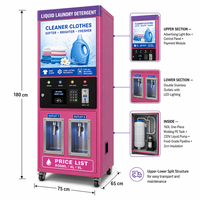 Distributeur de lessive liquide 160L, machine de remplissage en libre-service avec paiement par QR code, carte ou monnaie, pompe 220V