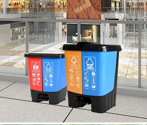 Promotion Petit <span class=keywords><strong>Double</strong></span> Département HDPE En Plastique Pédale <span class=keywords><strong>Poubelle</strong></span> <span class=keywords><strong>Double</strong></span> Panier Déchets Recyclable <span class=keywords><strong>Poubelle</strong></span> Bacs De Recyclage - Product Image 5