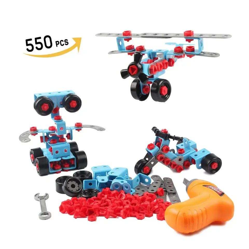 550pcs חשמלי גזע צעצועי בורג & הנדסת למידה חינוכית אבני בניין רובוט ערכת לילדים מתנה