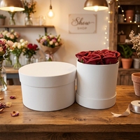 Bouquets de fleurs en papier blanc de luxe, écologiques, en carton rigide, avec logo personnalisé, finition mate, vente chaude, cadeau d'anniversaire/de Noël
