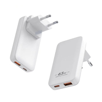 Nuevo Cargador Rápido para Teléfono Móvil, Adaptador de Cargador de Pared con Enchufe Plegable y Reemplazable, Cargador USB Tipo C de 65 W, Cargador Gan