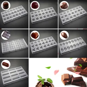 Multi-shaped Personalized Polycarbonate PC Chocolate Molds Chocolate Cake Ice Making Molds Easy Demoulding Candy Mold