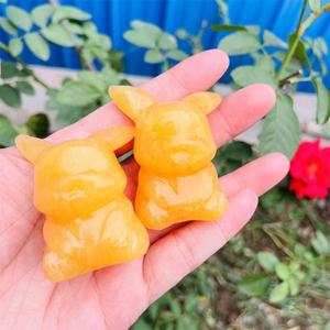 Wholesale Carving Mew Crafts Cartoon Character Crystal Pikachu Orange Calcite <strong>Pokemones</strong> - Product Image 5