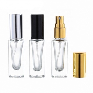 Wholesale <b>Perfume</b> Glass Bottle <b>Atomizer</b> Custom 5ml Clear Square Fine Mist Spray <b>Perfume</b> Bottle With Screw Cap - Product Image 1