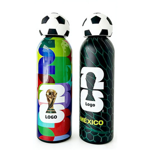 Bouteille d'eau isotherme en acier inoxydable 304 de 500 ml avec design de football couleur personnalisée, gobelet de voyage, couvercle avec logo, <span class=keywords><strong>tasse</strong></span> sous vide - Product Image 2