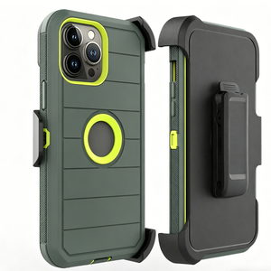 Étui de téléphone rayé avec béquille rotative à 360° et clip ceinture intégré, protection renforcée à 4 couches pour iPhone 17 Pro Max 16 15 14 13 12 - Product Image 3