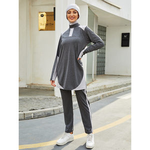 LUOMANTE Ensemble de hauts longs et amples pour l'entraînement musulman Vêtements de sport Modeste Active Running Gym Wear Survêtements pour femme islamique - Product Image 1