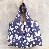 Sac de voyage pliable surdimensionné en nylon imperméable, motif dessin animé japonais, grand format, écologique, pour le shopping et le rangement