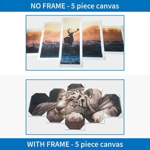 HONGYA - Juego de 5 Cuadros Modulares para Sala de Estar, Reproductor de Música <span class=keywords><strong>DJ</strong></span> de Alta Definición, Pinturas Estilo Acuarela, Cuadros en Lienzo para el Hogar - Product Image 4