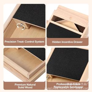Tabla de madera para el cuidado de las uñas de perros con bandeja para premios, para el cuidado de las uñas y para rascarse - Product Image 3
