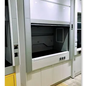 高性能実験室用家具メーカーエポキシカウンタートップヒュームフードスチールヒューム食器棚