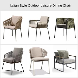 Ensemble de <span class=keywords><strong>table</strong></span> et de chaises d'extérieur modernes avec rotin en alliage d'aluminium pour cour et balcon - Product Image 4