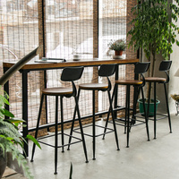Table de bar murale moderne en fer forgé Table longue avec tabouret haut pour la maison Balcon Chaise en métal personnalisable