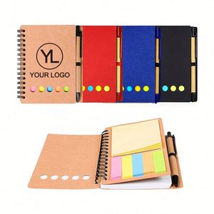 Bloc de Notas de Papel Kraft con Logotipo Personalizado, Bloc de Notas Adhesivas, Organizador, Cuaderno Espiral con Bolígrafo - Product Image 1