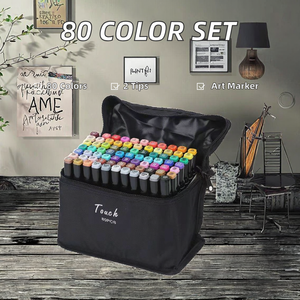 Set di 80 <span class=keywords><strong>Pennarelli</strong></span> Artistici Permanenti a Base Alcolica, Marcatori a Doppia Punta per Adulti, Penne Colorate a Punta Fine per Disegno - Product Image 2