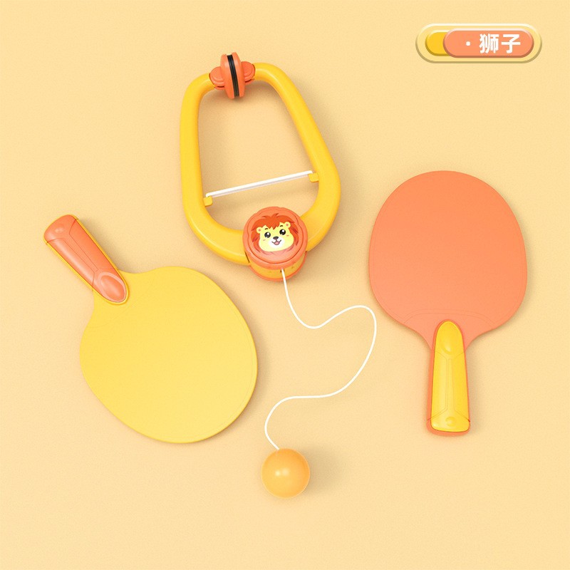 Lion Yellow [3 balles et 2 raquettes] Boîte de vente par correspondance avec cintre