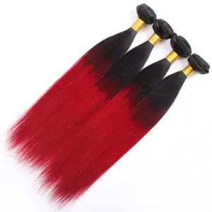 High Quality Double Drawn 1B Red Color Straight 100% Vietnamese Human Hair Extensions,weaves and wigs human hair