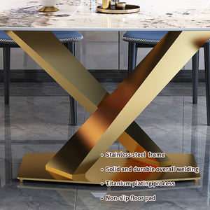 Set Tavolo da Pranzo Rettangolare di Lusso Moderno in Marmo Naturale e Tavolo da Cucina in Marmo per Famiglia e Bar per la Cena Mobili per la Casa - Product Image 3