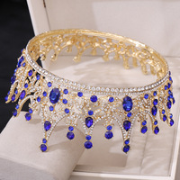 Diadème de couronne de reine émeraude accessoires de cheveux pour anniversaire de mariage Pageant Prom pour les femmes bandeau de fée