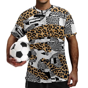 Uniforme de <span class=keywords><strong>football</strong></span> sportif, texture animale colorée, imprimé léopard, uniformes de <span class=keywords><strong>football</strong></span> pour équipe, manches courtes, maillots de <span class=keywords><strong>football</strong></span> pas chers - Product Image 3