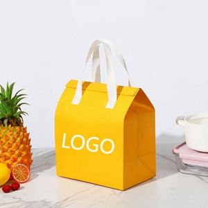Wholesale Food <b>Lunch</b> Delivery Bag Large Non-woven Thermal Bag Food Delivery Insulated Cooler Bag With Logo - Product Image 1
