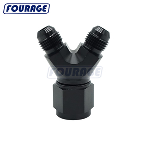 Fourage alluminio 3 modi Splitter femmina un ingresso a un maschio svasatura uscita olio linea del carburante Y blocco tubo di raccordo connettore di raccordo - Product Image 1
