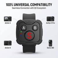 Télécommande sans fil pour caméra d'action, compatible avec DJI Action4/action5pro/action6/osmo 360, matériau ABS étanche