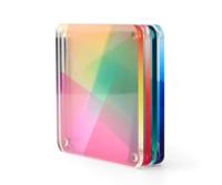 Ensemble de dessous-de-verre en acrylique en plexiglas multicolore néon, dessous-de-verre carrés, sous-verres, sets de table, décoration de table