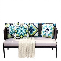 Housse de coussin d'extérieur imperméable et écologique 100 % polyester, motif géométrique moderne, pour maison, hôtel, siège de voiture