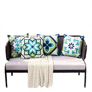 Housse de coussin imperméable carrée moderne à imprimé géométrique bohème pour l'extérieur, la maison, la terrasse, l'hôtel, la tente, la chaise longue - Product Image 3