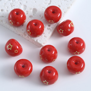 Nouvelle série de perles en vrac colorées pomme tridimensionnelle perles en vrac à la main colliers à faire soi-même Bracelet bijoux perles - Product Image 2