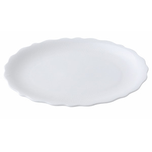 Assiette à poisson en céramique gaufrée motif tartan classique, plat de service de luxe en dentelle blanche, assiette de dîner haut de gamme pour poisson vapeur, pour la maison et l'hôtellerie - Product Image 5