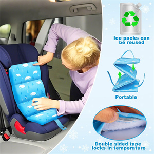 Almohadilla Refrigerante para Asiento de Coche de Bebé con 4 Bolsas de Hielo Aislantes Extraíbles, Almohadilla Refrigerante para Cochecito con Bolsa de Hielo para Bebés, Niños Pequeños y Niños - Product Image 6