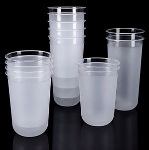 Gobelets en plastique PP en forme de U avec logo personnalisé, durables et réutilisables, pour boissons froides, jus, lait, thé, smoothies, bubble tea à emporter, avec couvercle et paille - Product Image 1